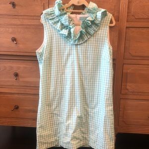 Elizabeth Wilson. Ruffle neck dress, size Large.